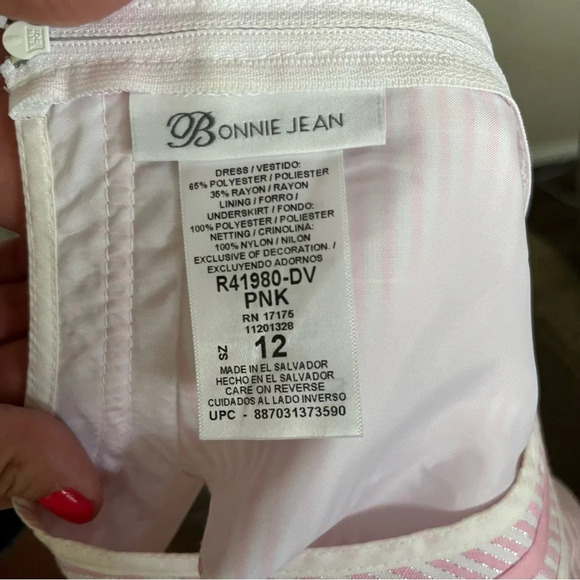 Bonnie Jean Dress Girl’s 12 Pink & White Metallic Cute Preppy Special Occasion - Picture 7 of 7